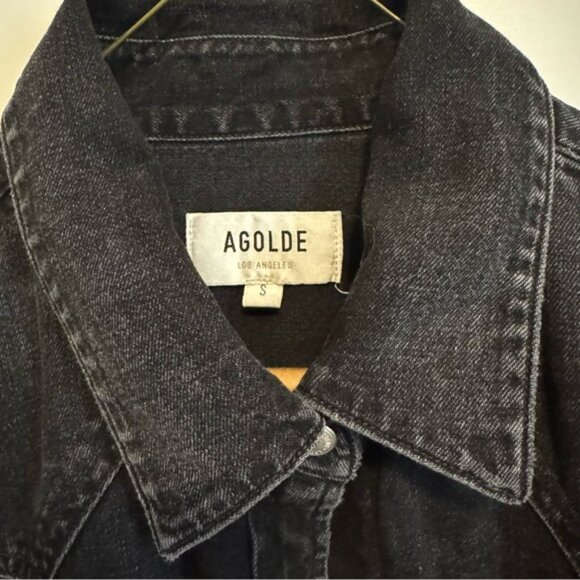 Agolde Black Denim Shirt - Picture 2 of 4